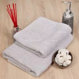 Полотенце банное 50х90 см, 100% хлопок, 500 г/м2, жаккард, Arya, серое, Турция, 8680943212757