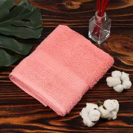 Полотенце банное 50х90 см, 375 г/м2, жаккард, Вышневолоцкий текстиль, лососевое, 311, Россия, К1-5090.120.375