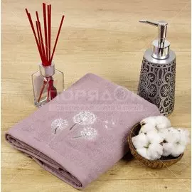 Полотенце банное 50х90 см, 100% хлопок, 420 г/м2, Одуваничики, коричневое, Китай, DH-8