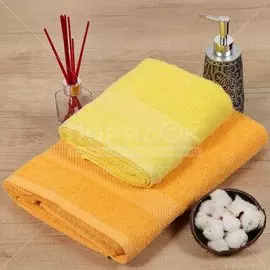 Полотенце банное 50х90 см, 100% хлопок, 380 г/м2, Грация, Barkas, желтое, Узбекистан, 200206