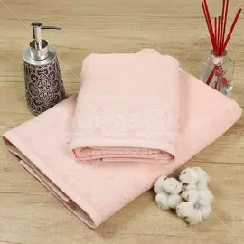 Полотенце банное, 50х90 см, Silvano, 420 г/кв.м, Кружево персиковое D51-5 Турция