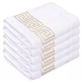 Полотенце банное, 70х130 см, Cleanelly Мито Греко, 460 г/кв.м, белое ПЦ-3501-4346 1 (11-0601)