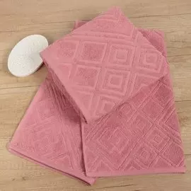 Полотенце банное 70х140 см, 100% хлопок, 450 г/м2, жаккард, Ромбы 4443, Авангард, жимолость, Россия, С81-ЮА