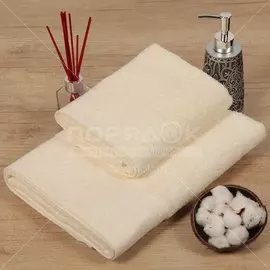 Полотенце банное, 70х140 см, Barkas, 420 г/кв.м, Флора Слоновая кость Узбекистан