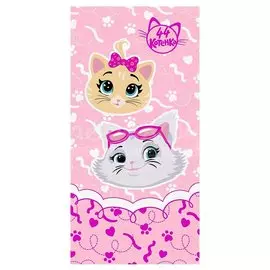 Полотенце детское, 60х120 см, 44 Котёнка Девочки розовый м1141_02 M
