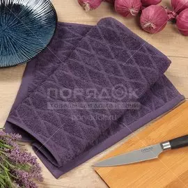 Полотенце кухонное 30х50 см, Barkas Ромбы Баклажан