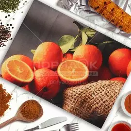 Полотенце кухонное 40х60 см, 200 г/м2, 100% хлопок, Silvano, Апельсины, Узбекистан, 100009