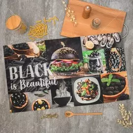 Полотенце кухонное 40х73 см, 190 г/м2, 100% хлопок, саржа, Этель, черное, Россия, 4136488