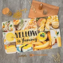 Полотенце кухонное 40х73 см, 190 г/м2, 100% хлопок, саржа, Этель, желтое, Россия, 4136486