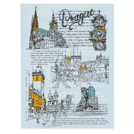 Полотенце кухонное, 45х60 см, Прага ПЛ-6045 серо-голубое