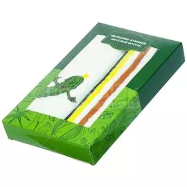 Полотенце кухонное махровое, 34х78 см, 380 г/м2, 100% хлопок, Весёлый огурец, молочное, Китай, DH-12