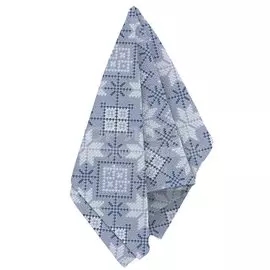 Полотенце кухонное вафельное, 40х50 см, Снежный калейдоскоп Winterland, голубое