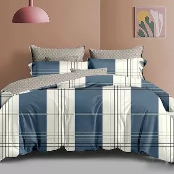 Постельное белье 1.5-спальное, простыня 145х214 см, 2 наволочки 70х70 см, пододеяльник 145х214 см, Адель, поплин, Стамбул