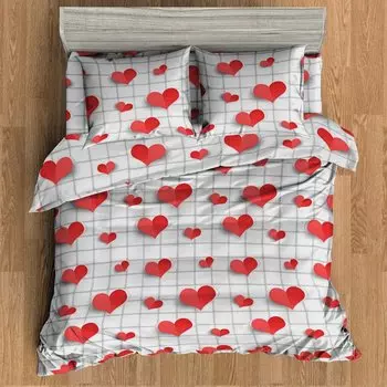 Постельное белье 1.5-спальное, простыня 150х210 см, 2 наволочки 70х70 см, пододеяльник 145х215 см, Майская ночь, полисатин, Origami