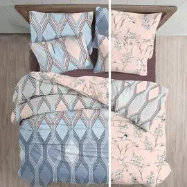 Постельное белье 1.5-спальное, простыня 150х214 см, 2 наволочки 70х70 см, пододеяльник 215х145 см, Василиса, перкаль, Double Dreams 70026/2