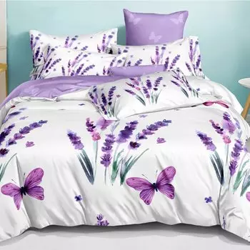 Постельное белье 1.5-спальное, простыня 150х215 см, 2 наволочки 70х70 см, пододеяльник 145х215 см, Cleo, поплин, коллекция Pure Cotton, 15/198-PC