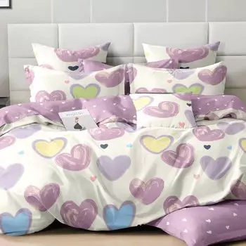 Постельное белье 1.5-спальное, простыня 150х220 см, 2 наволочки 50х70 см, пододеяльник 145х215 см, Cleo, поплин, коллекция Pure Cotton, 16/249-PC