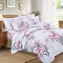 Постельное белье 1.5-спальное, простыня 150х220 см, 2 наволочки 70х70 см, пододеяльник 145х215 см, Cleo, полисатин, коллекция Art Color, 15/063-AC