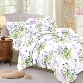 Постельное белье 1.5-спальное, простыня 150х220 см, 2 наволочки 70х70 см, пододеяльник 145х215 см, Cleo, полисатин, коллекция Art Color, 15/071-AC