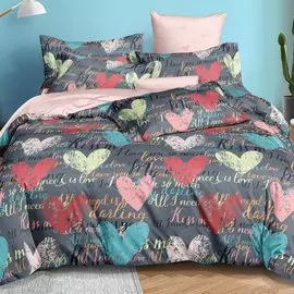 Постельное белье 1.5-спальное, простыня 150х220 см, 2 наволочки 70х70 см, пододеяльник 145х215 см, Cleo, поплин, коллекция Pure Cotton, 15/205-PC