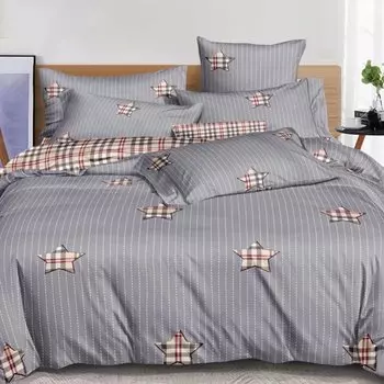 Постельное белье 1.5-спальное, простыня 150х220 см, 2 наволочки 70х70 см, пододеяльник 145х215 см, Cleo, поплин, коллекция Pure Cotton, 15/229-PC