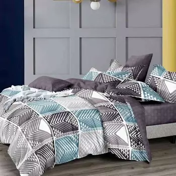 Постельное белье 1.5-спальное, простыня 150х220 см, 2 наволочки 70х70 см, пододеяльник 145х215 см, Cleo, поплин, коллекция Pure Cotton, 15/235-PC