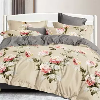 Постельное белье 1.5-спальное, простыня 160х215 см, 2 наволочки 70х70 см, пододеяльник 145х215 см, Butterfly, сатин, 2256