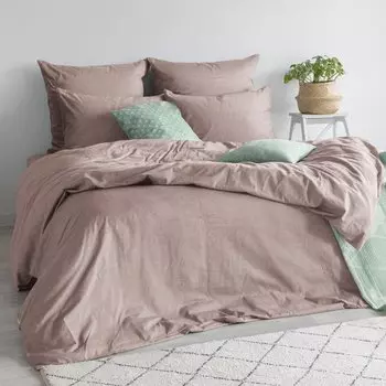 Постельное белье 2-спальное, простыня 220х240 см, 2 наволочки 70х70 см, пододеяльник 180х215 см, Verossa, сатин, Melange Mokko 2027