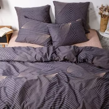 Постельное белье 2-спальное, простыня 175х215 см, 2 наволочки 70х70 см, пододеяльник 175х215 см, Ночь нежна, поплин, Гарфилд