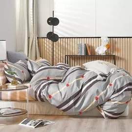 Постельное белье 2-спальное, простыня 180х215 см, 2 наволочки 50х70 см, пододеяльник 175х215 см, Butterfly, сатин, 7063