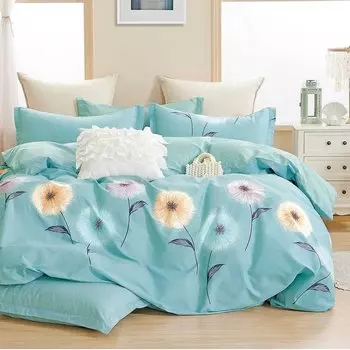 Постельное белье 2-спальное, простыня 180х215 см, 2 наволочки 50х70 см, пододеяльник 175х215 см, Butterfly, сатин, 7148