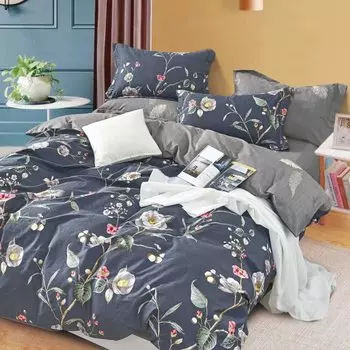 Постельное белье 2-спальное, простыня 180х215 см, 2 наволочки 50х70 см, пододеяльник 175х215 см, Butterfly, сатин, 7233