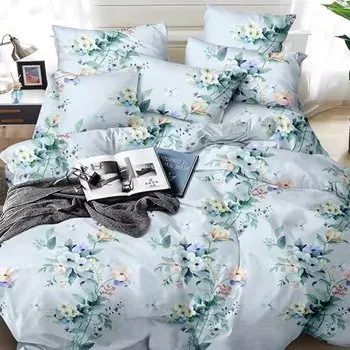 Постельное белье 2-спальное, простыня 180х220 см, 2 наволочки 70х70 см, пододеяльник 175х215 см, Солнечный дом, полисатин, Японский сад 030