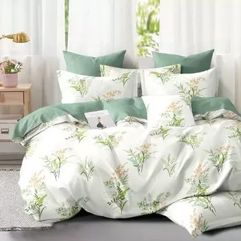 Постельное белье 2-спальное, простыня 200х220 см, 2 наволочки 70х70 см, пододеяльник 175х215 см, Cleo, поплин, коллекция Pure Cotton, 20/244-PC