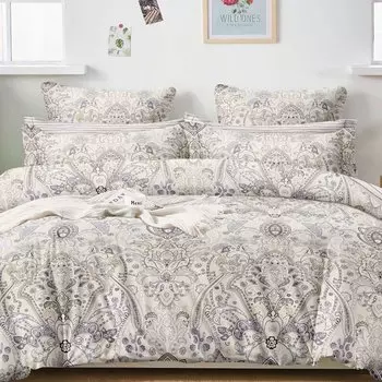 Постельное белье 2-спальное, простыня 200х220 см, 2 наволочки 70х70 см, пододеяльник 175х215 см, Cleo, поплин, коллекция Pure Cotton, 20/269-PC