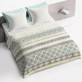 Постельное белье евростандарт, простынь 215 х 220/240 см, 2 наволочки 50х70 см, пододеяльник 205х215 см, Bravo, поплин, Агава 4180-1+4180а-1