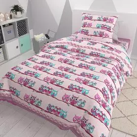 Постельное белье детское 1.5-спальное, простыня 150х215 см, 1 наволочка 70х70 см, пододеяльник 145х215 см, Bravo, поплин, 100% хлопок, Совушки 4069-1, 110.13.04