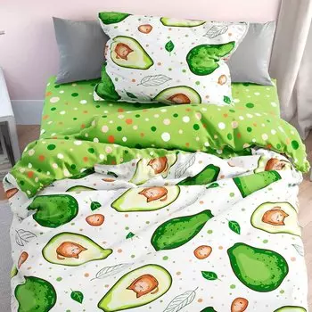 Постельное белье детское 1.5-спальное, простыня 150х215 см, 1 наволочка 70х70 см, пододеяльник 150х215 см, FreeDom, бязь, 100% хлопок, Авокоты, K0075971722