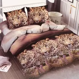 Постельное белье евростандарт, простыня 200х210 см, 2 наволочки 70х70 см, пододеяльник 200х215 см, Майская ночь, полисатин, Природа