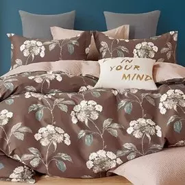 Постельное белье евростандарт, простыня 200х220 см, 2 наволочки 70х70 см, пододеяльник 200х220 см, Адель, поплин, Дороти