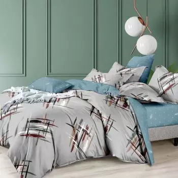 Постельное белье евростандарт, простыня 215х240 см, 2 наволочки 70х70 см, пододеяльник 200х215 см, Butterfly, сатин, 2159