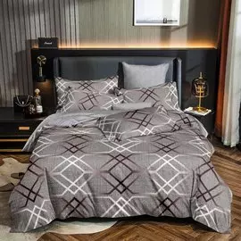 Постельное белье евростандарт, простыня 220х240 см, 2 наволочки 70х70 см, 2 наволочки 50х70 см, пододеяльник 200х220 см, Cleo, поплин, коллекция Pure Cotton, 31/202-PC