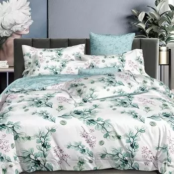 Постельное белье евростандарт, простыня 220х240 см, 2 наволочки 70х70 см, пододеяльник 200х220 см, Cleo, поплин, коллекция Pure Cotton, 30/230-PC