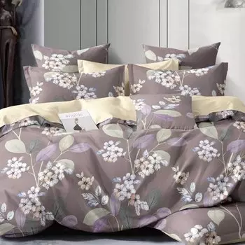 Постельное белье евростандарт, простыня 220х240 см, 2 наволочки 70х70 см, пододеяльник 200х220 см, Cleo, поплин, коллекция Pure Cotton, 30/255-PC