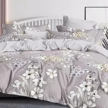 Постельное белье евростандарт, простыня 220х240 см, 2 наволочки 70х70 см, пододеяльник 200х220 см, Cleo, поплин, коллекция Pure Cotton, 30/257-PC