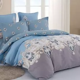 Постельное белье евростандарт, простыня 230х250 см, 2 наволочки 70х70 см, 2 наволочки 50х70 см, пододеяльник 200х220 см, Cleo, сатин, коллекция Satin de Luxe, 31/756-SK