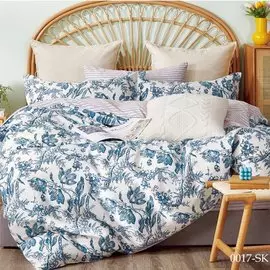 Постельное белье евростандарт, простыня 230х250 см, 2 наволочки 70х70 см, пододеяльник 200х220 см, Cleo, сатин, коллекция Satin de Luxe, 31/0017-SK