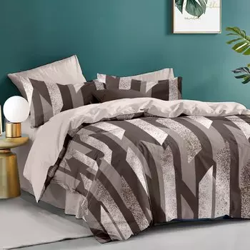 Постельное белье семейное, простыня 215х240 см, 2 наволочки 70х70 см, 2 пододеяльника 145х215 см, Butterfly, поплин, 6465