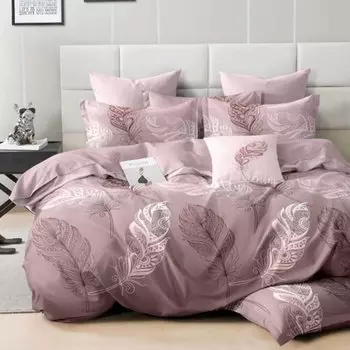 Постельное белье семейное, простыня 215х240 см, 2 наволочки 70х70 см, 2 пододеяльника 145х215 см, Butterfly, поплин, 6218