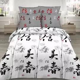 Постельное белье семейное, простыня 215х240 см, 2 наволочки 70х70 см, 2 пододеяльника 145х215 см, Василиса, бязь, Символ благополучия 4038 1